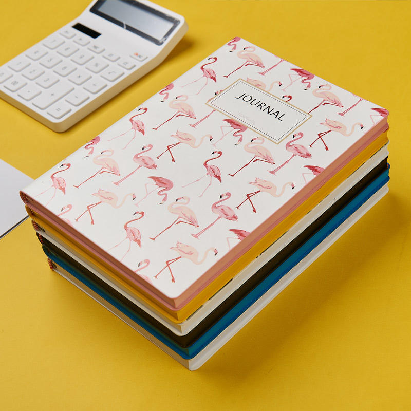 A5size pu with flamingo printing soft cover notebook D-39005