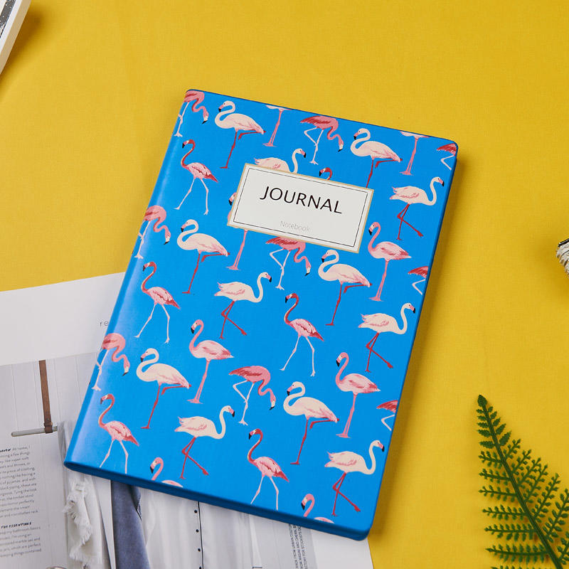 A5size pu with flamingo printing soft cover notebook D-39005