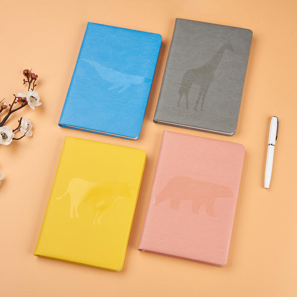 A5 puwith animal design trasparent UV hardcover notebook D-39007