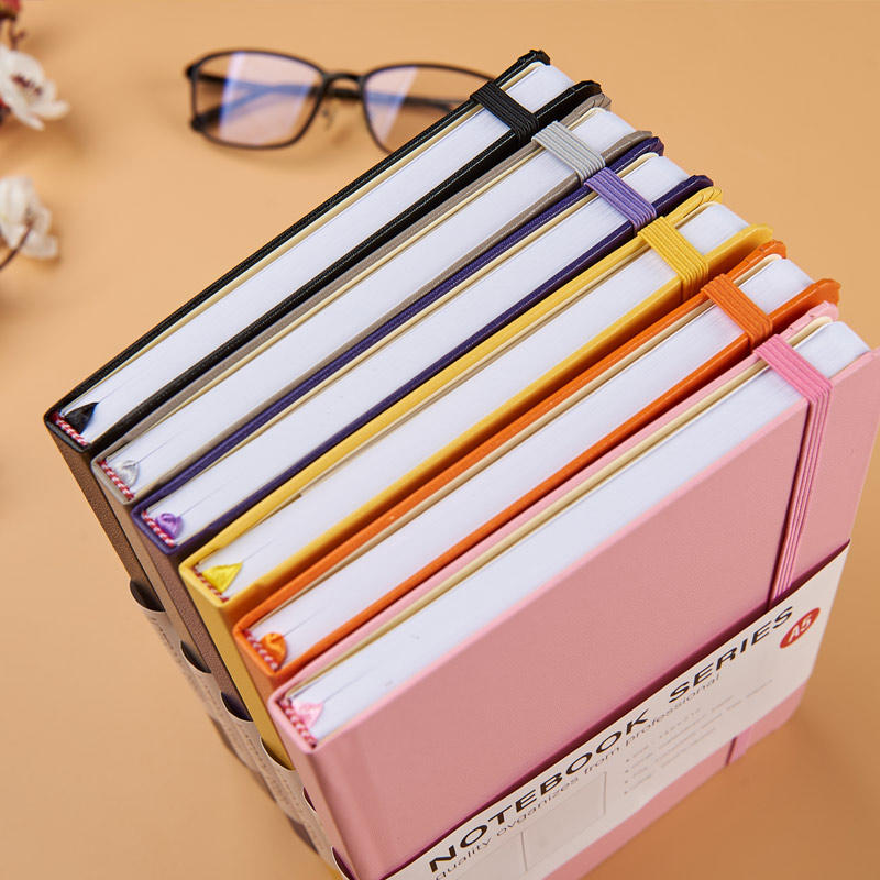 A5size PVC paper hardcover notebook with elastic band D-39022