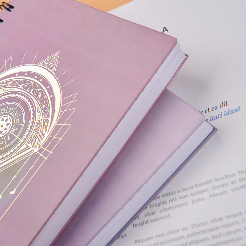 A5 paper based hardcover spiral notebook （magic circle foil) SP39007