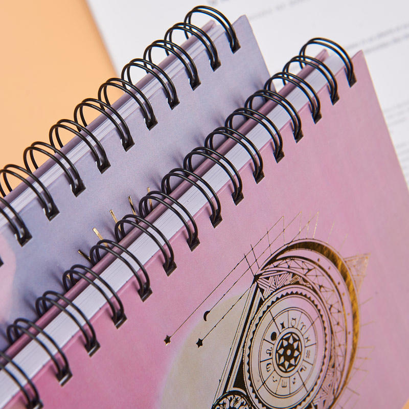 A5 paper based hardcover spiral notebook （magic circle foil) SP39007