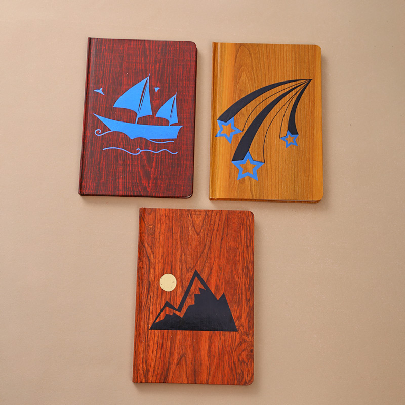 A5size  wood paper hardcover notebook with foil SW39026